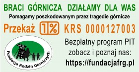 Przekazanie 1% należnego podatku na rzecz Fundacji Rodzin Górniczych